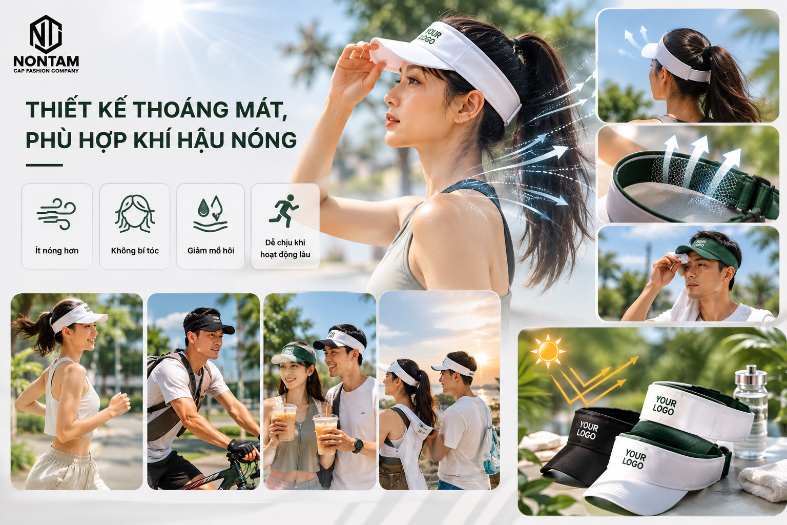Thiết kế mũ thể thao không nóc phù hợp với khí hậu nóng
