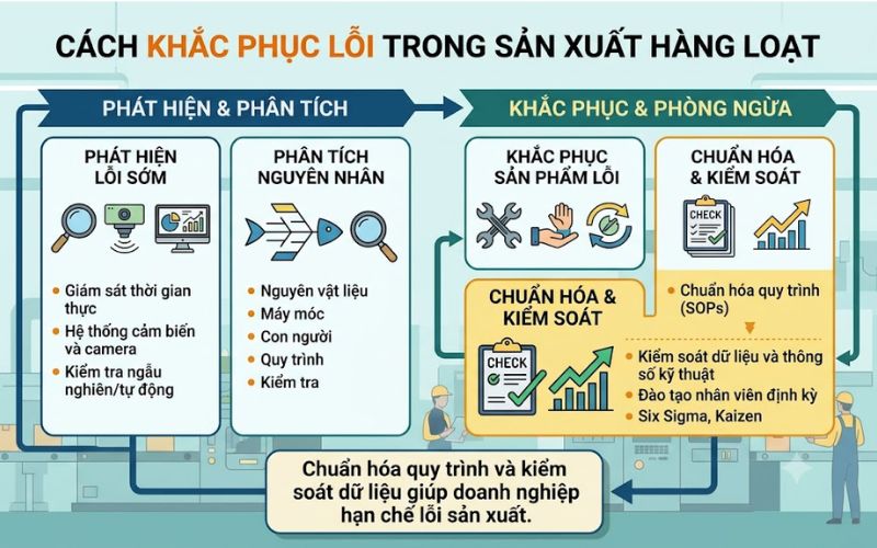 Cách khắc phục lỗi trong sản xuất hàng loạt