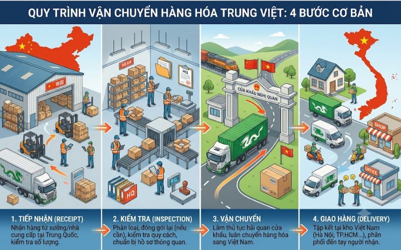 Quy trình vận chuyển hàng hóa Trung Việt