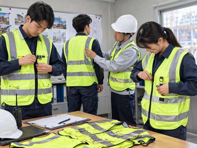 Kiểm tra áo phản quang kỹ sư sau khi sử dụng